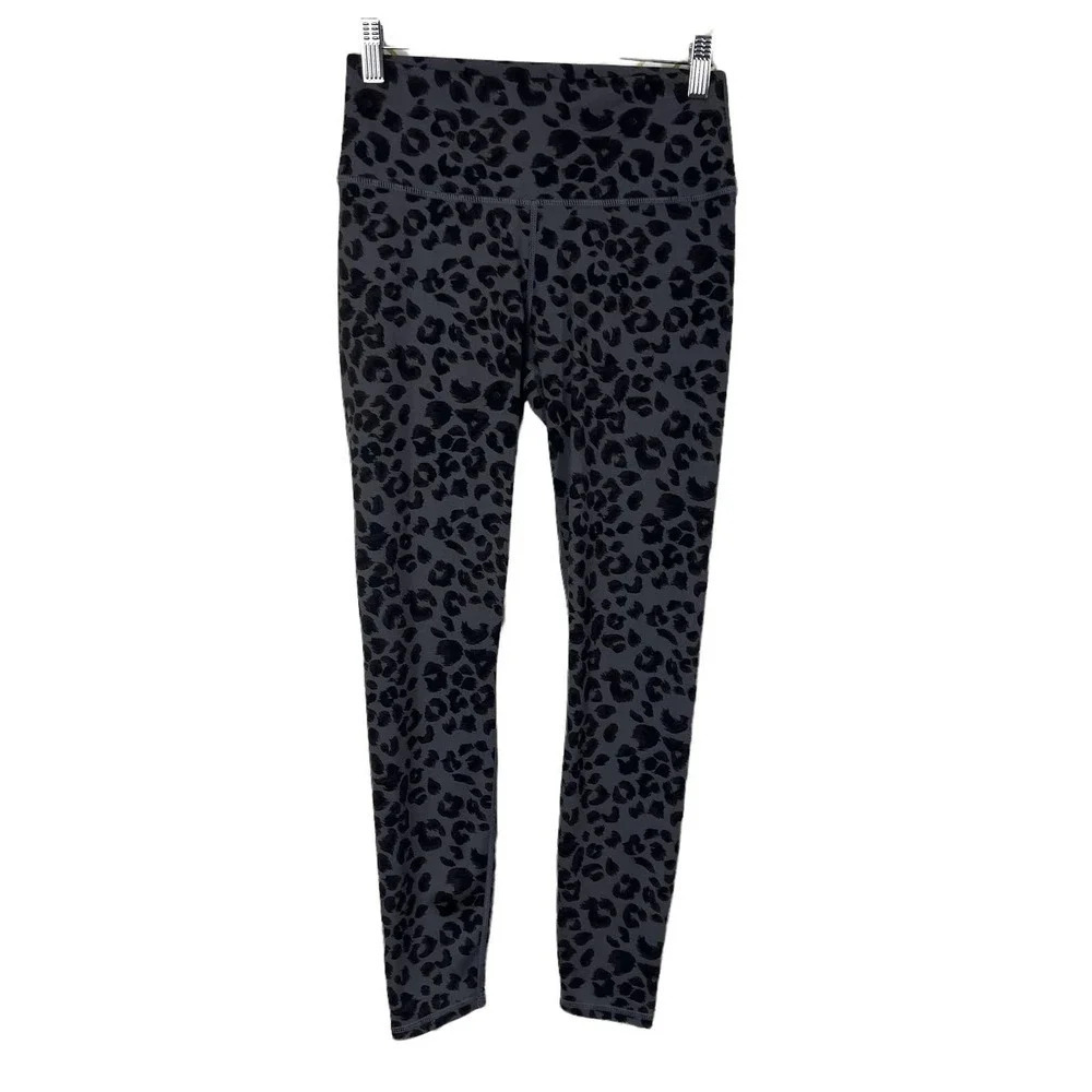 Varley Century Dark Gray Cheetah Leggings Size Small